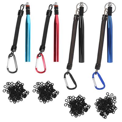 Aluminium Alloy Soft Baits Fishing Accessories Wacky Worm Rig Tool with 100 O Rings