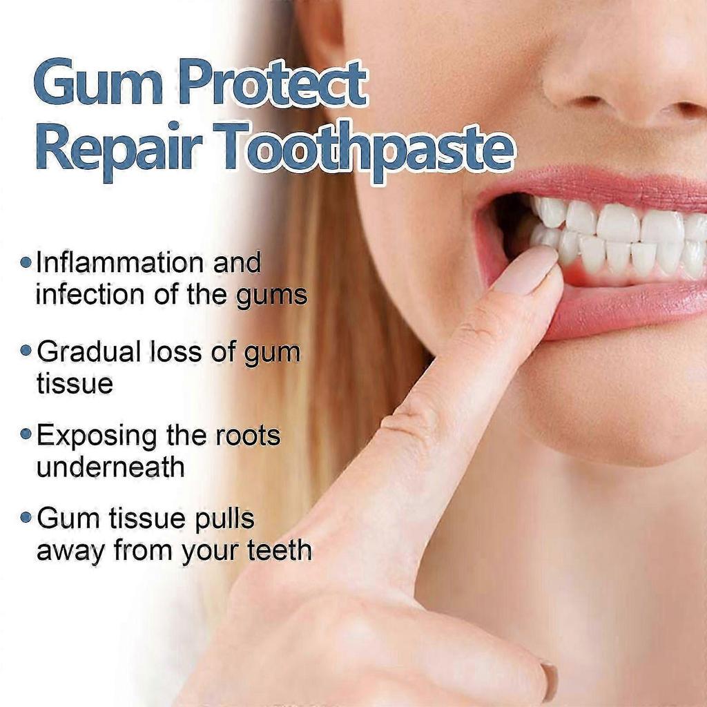 Gum Protect Repair Toothpaste, Removes Tartar & Stains, Whitens Yellow Teeth, Brightening & Gum Care, Fresh Breath, 100ml