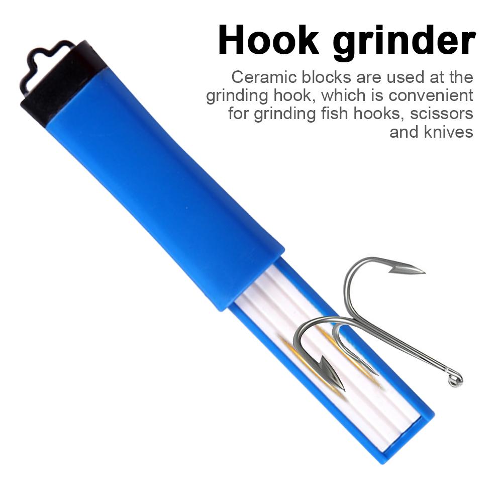 Fishing Hook Sharpener Portable Diamond Stone Fish Hook Sharpen Tools Fishing Hook Sharpening Hone Round Tip Grinding Hooks