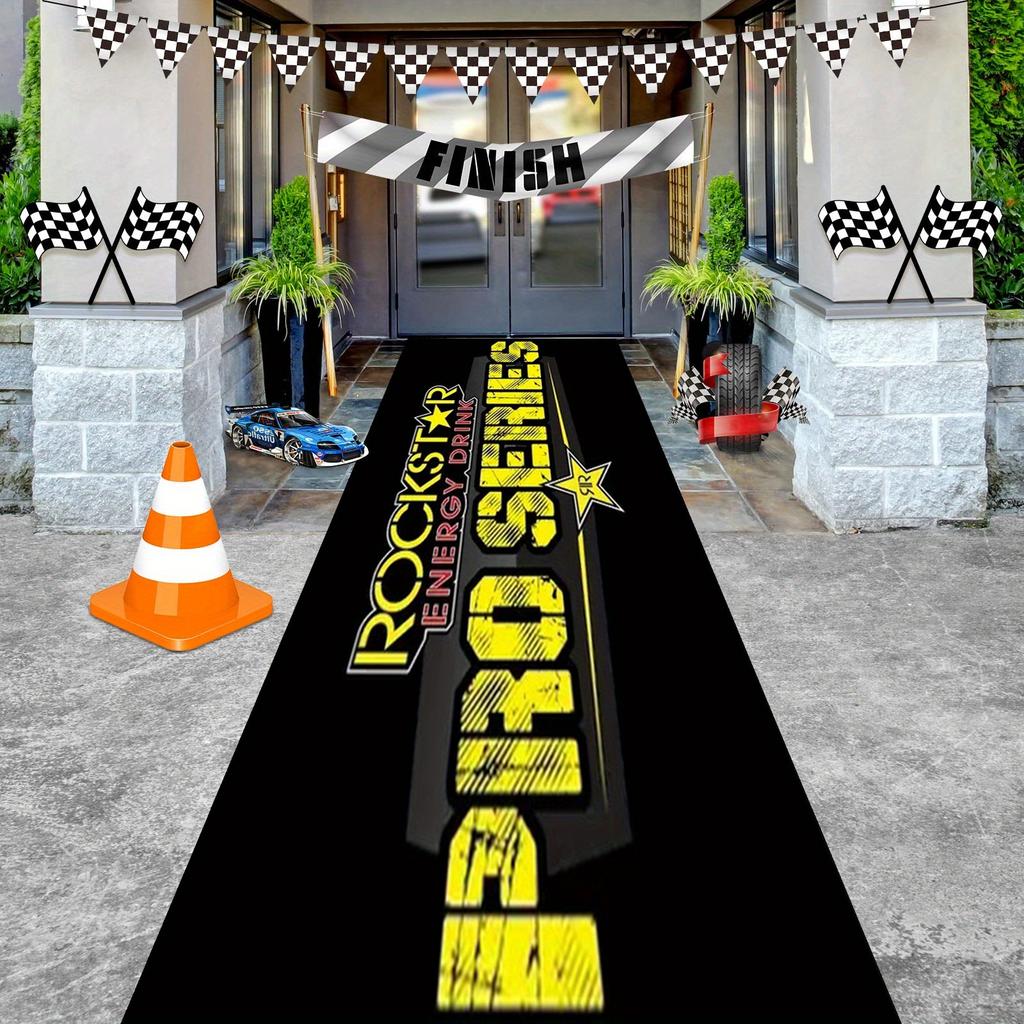 Motorcycle Racing Long Runner Rug Non‑Slip Floor Mat Garage Workshop Home Gym Hallway Decor Carpet Motorbike Lovers Doormat