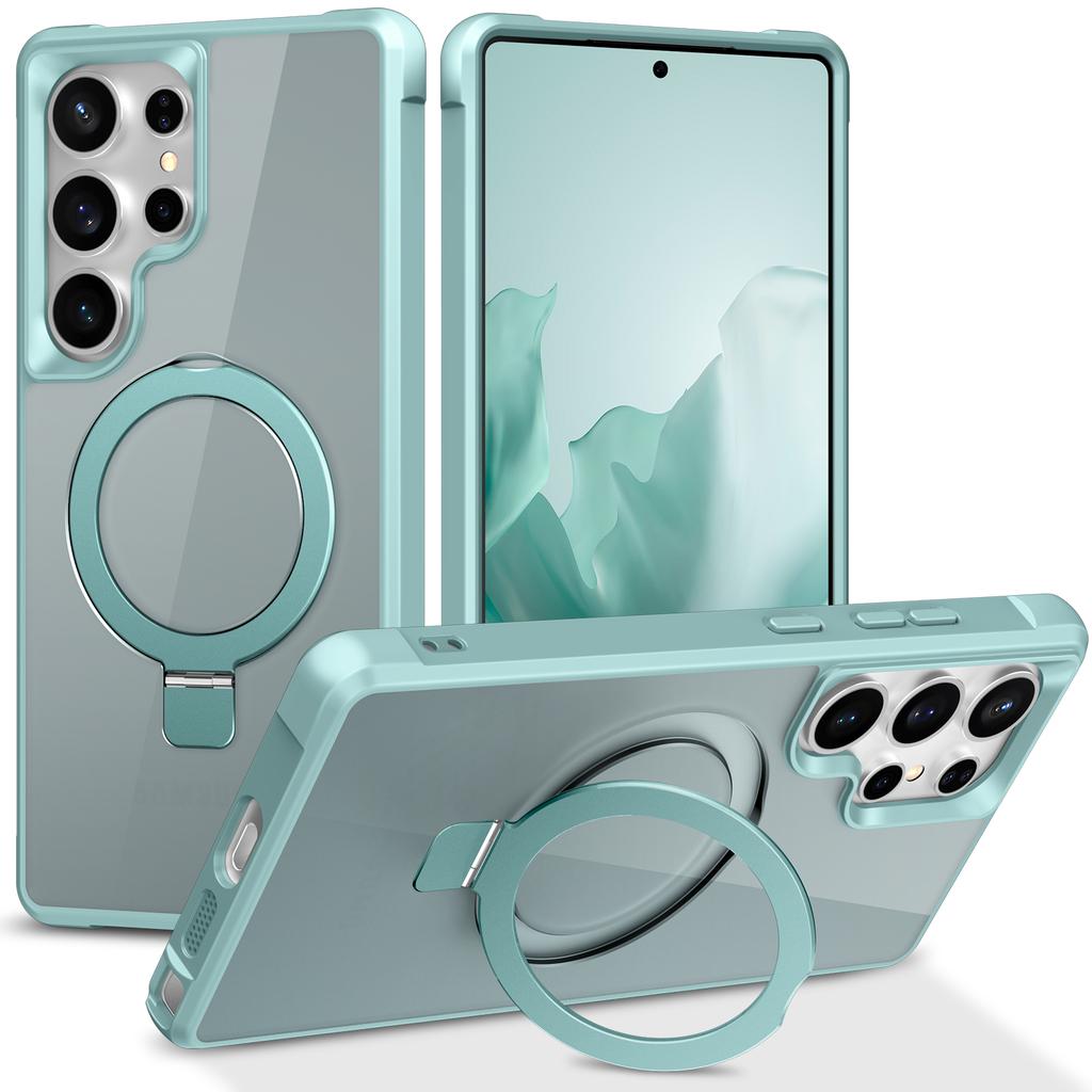 For Samsung Galaxy S25 Ultra Magnetic Case Ring Holder Kickstand TPU + PC Phone Cover