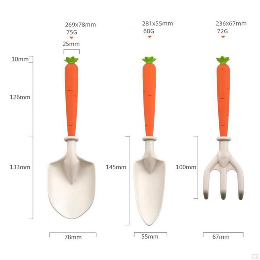 3-teiliges Gartenwerkzeug-Set für Kinder, Strandspielzeug, kompakt, Geschenk für Jungen und Mädchen, Garten-Handwerkzeug