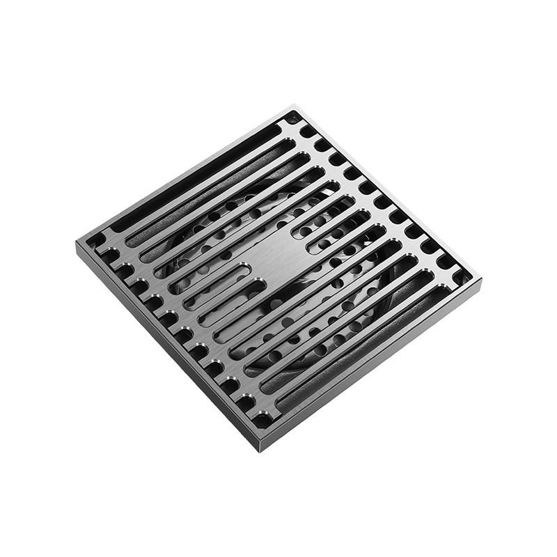 Gun Gray All Copper Anti Odor Bathroom Shower Room Sewer Invisible Floor Drain Washing Machine Toilet Drainage Device