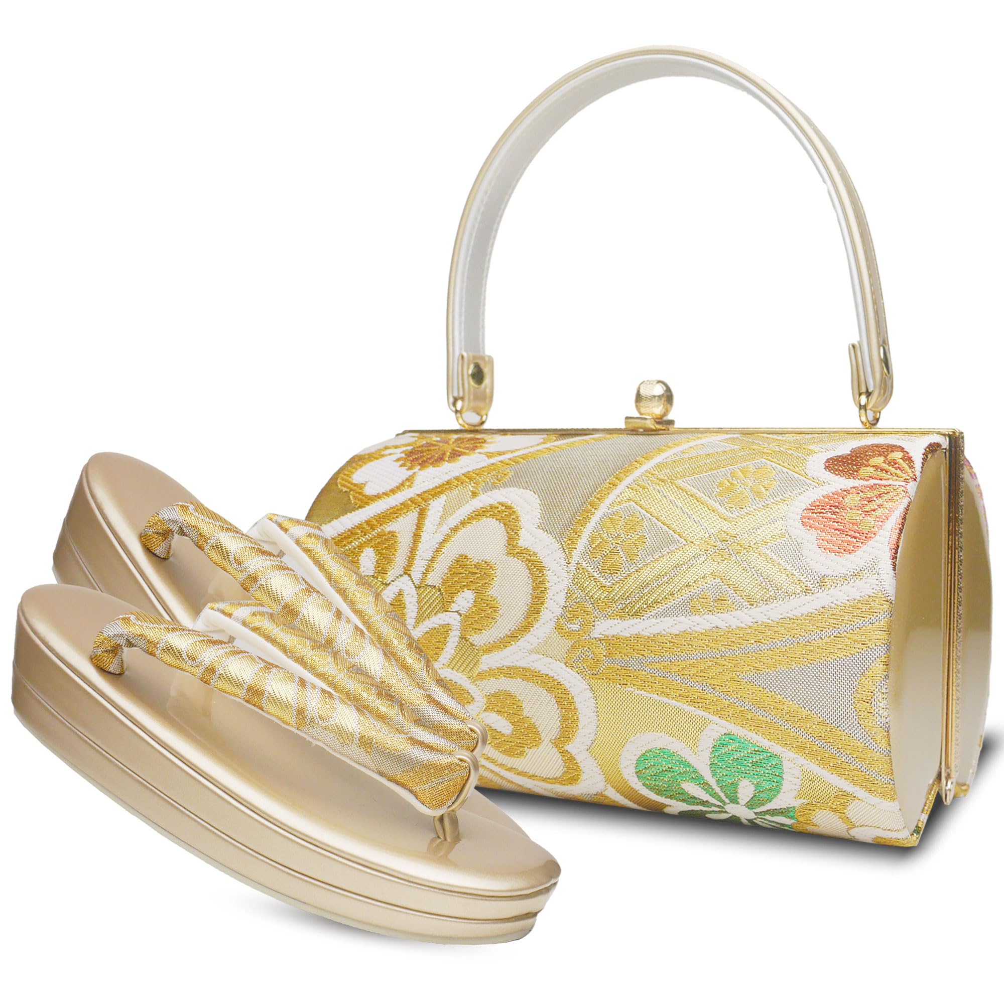 

Zori Bag Set for Visiting One Size Fits Luxurious Japanese Clothes [NISHIORI] Furisode, Wear, Most, Bright, Pattern, Kimono, (W49-1)