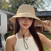 Wide-Brim Sunshade Bucket Hat Windproof Rope Foldable Sun Hat Quick Drying Fisherman Hat  Summer