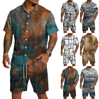 Men's Casual Lightweight Breathable Short-Sleeve Shirt And Shorts Set