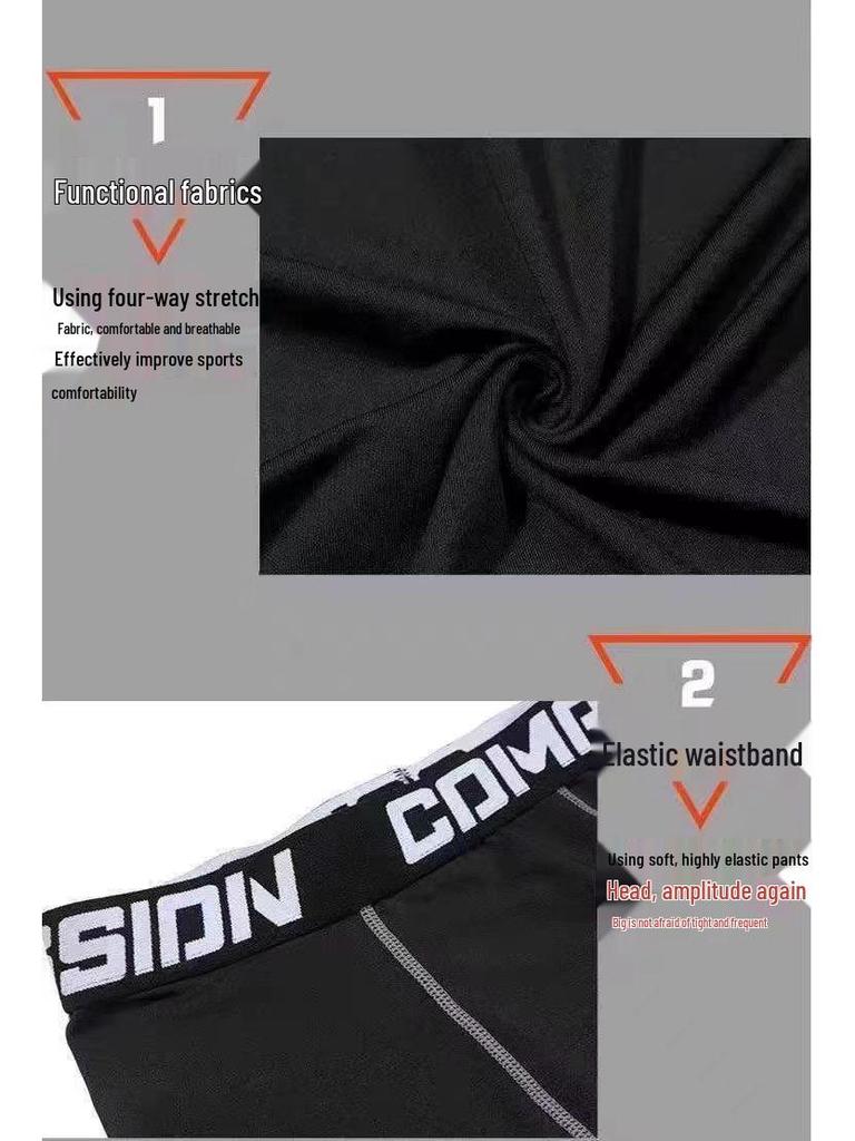 Men’s High Elastic Warm Compression Basketball Tights with Quick-Dry and Velvet for Autumn/Winter Fitness.