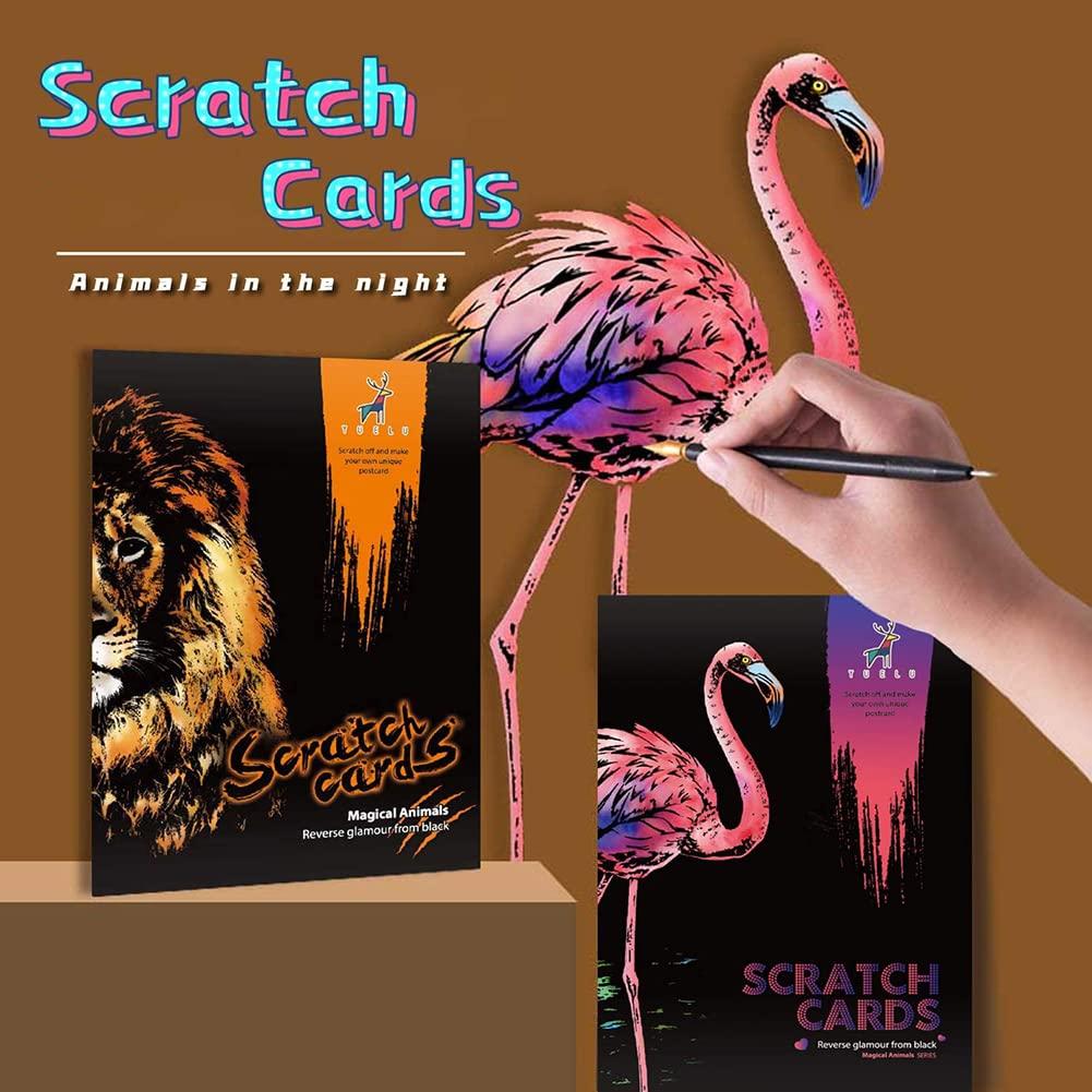 Formemory Scratch Art Set, 12 Sheets of Scratch Paper, A4 Size, with Scratch Pen Set, Beautiful Art, Healing, Soothing, Art Therapy, Scratch Art Pen