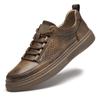 Men's shoes 2025 summer new youth leather waterproof little white board shoes British style Korean version platform casual shoes tide