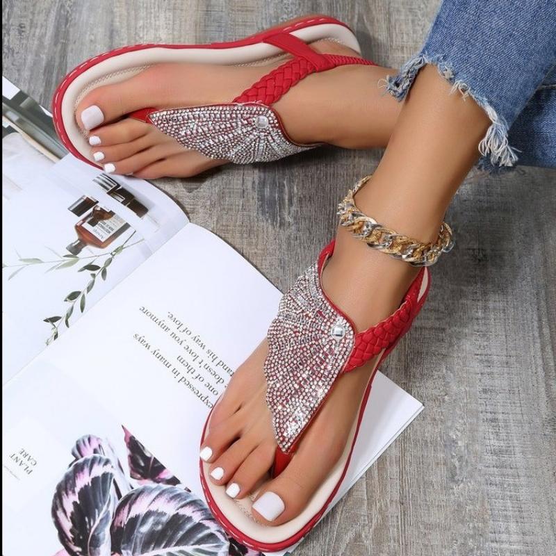 Ciabatte Estive da Donna Infradito Sandali Zeppa Scarpe con Plateau Paillettate con Glitter Ciabatte da Esterno Antiscivolo da Donna Taglia Plus 43