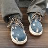 Canvas Boots for Men Outdoor Workwear Boots Retro Spring Chunky Sneakers Design Big Head Platform Lace-up Ankle Boots Trendy