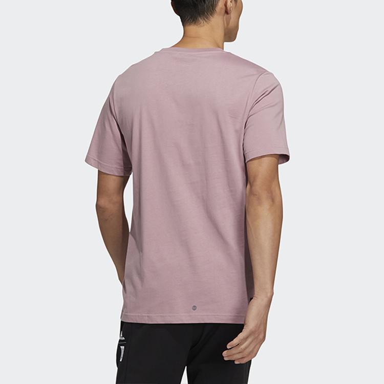 Adidas Graphic Print Round Neck Short Sleeve T-Shirt Men Tops Purple Pink HE5161