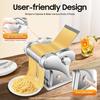110V Electric Pasta Maker Machine, 135W Commercial Dough Roller Maker, 410 Stainless Steel Automatic Noodle Making Pasta Maker