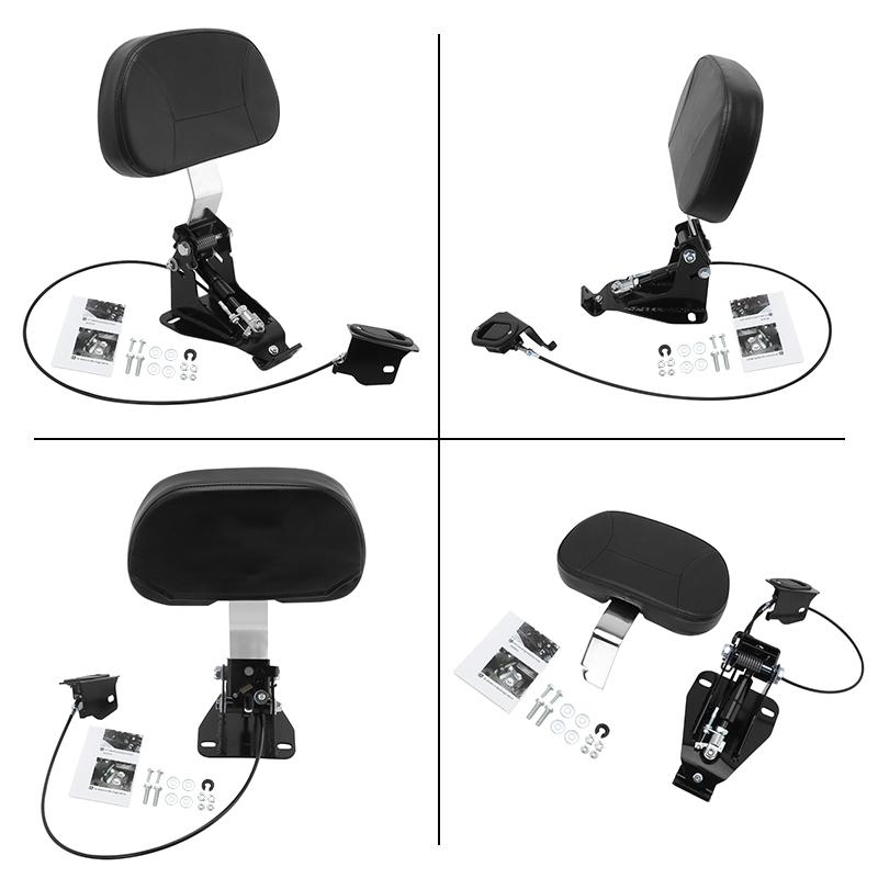 Black Motorcycle Driver Rider Front Backrest Mounting Kit For Harley Touring CVO Street Glide Road King Classic 2009-2026