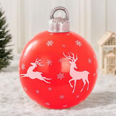 40cm PVC Inflatable Christmas Decoration Ball Ornament New Years Christmas Large Outdoor Holiday Yard Lawn Porch Decoration