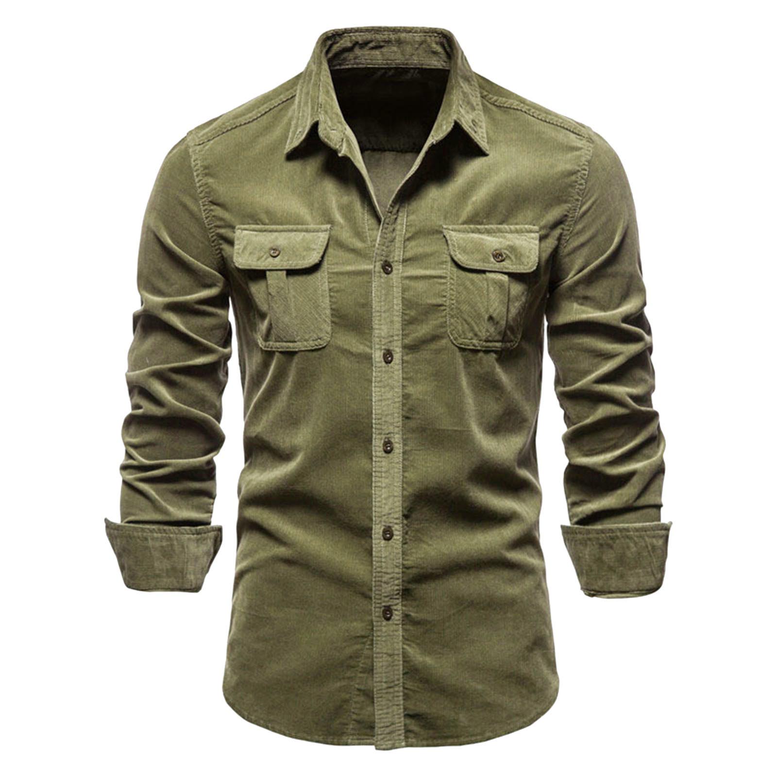 Хлопковая базовая японская вельветовая мужская деловая рубашка, тонкая повседневная рубашка, мужская новая куртка с длинными рукавами XXL