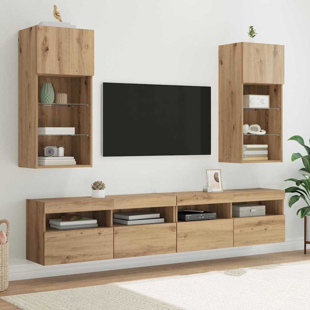 Wall Mounted TV Cabinet Artisan Oak 40.5 x 30 x 90 cm