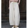 Johnature Women Vintage Bloomers Pants Summer Chinese Style Solid Color Trousers Pockets Soft Pants