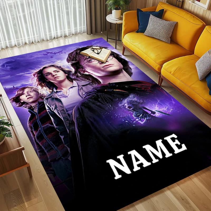 Custom Name Magic Quest Living Room Non-Slip Area Rug Soft Carpet for Bedroom Kids Playroom Sofa Office Home Decor Doormat