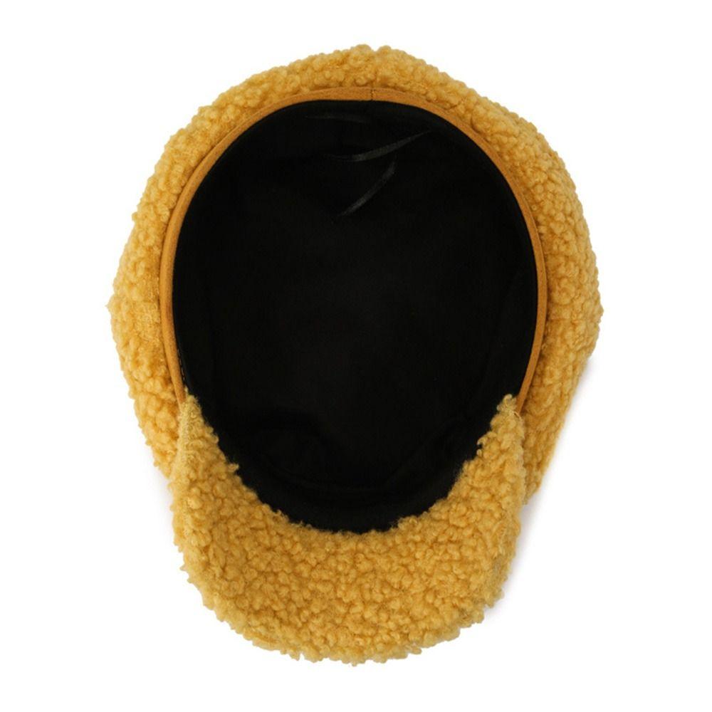 Autumn Winter Women Girls Octagonal Baseball Hat Wool Thicken Beret Warm Winter Cap