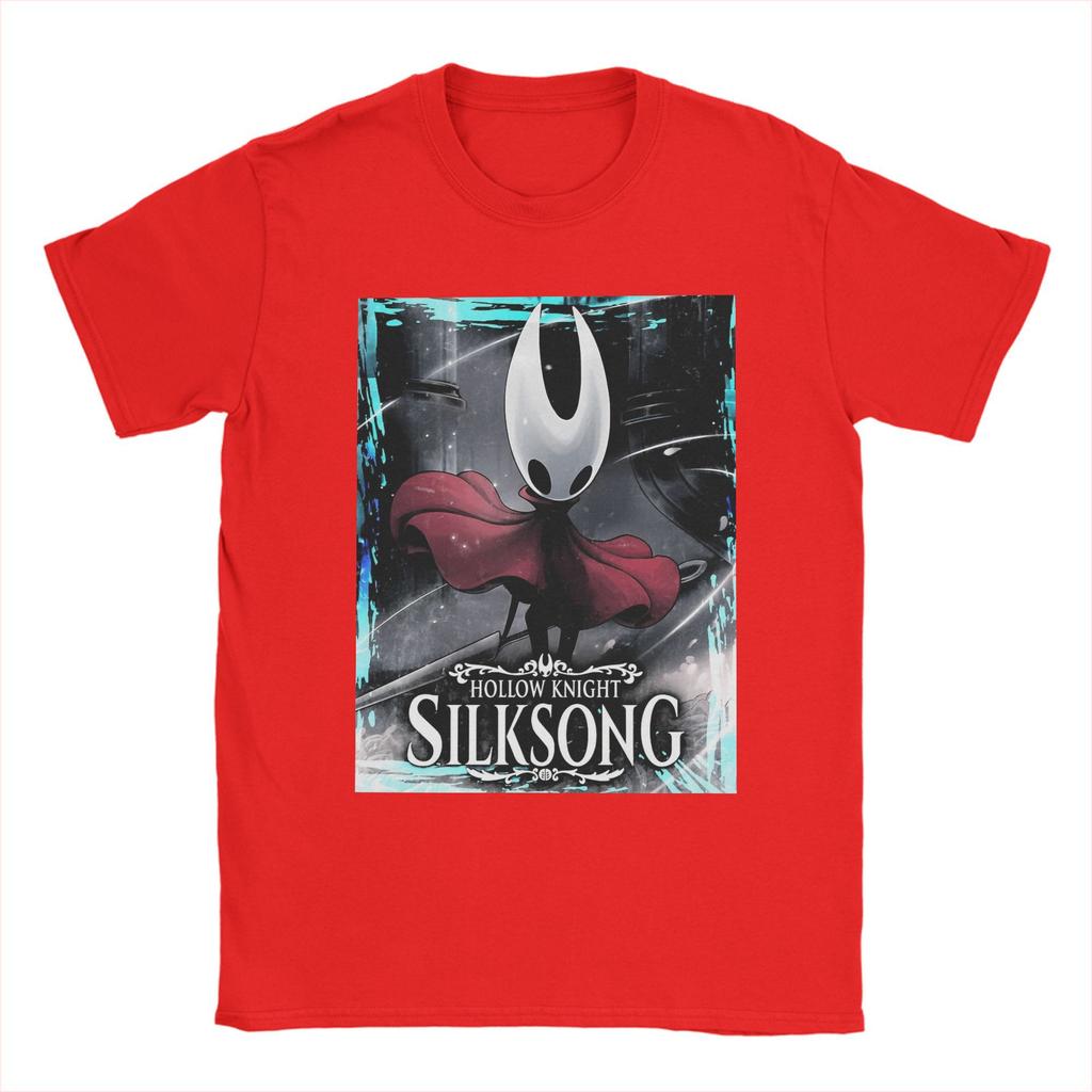 Men's T-Shirts Hollow Knight Silksong Vintage Cotton Tees Short Sleeve  T Shirts Crewneck Clothes Graphic
