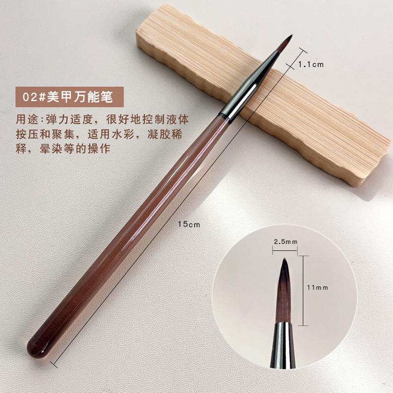Nail Art Brush Double Headed Sandalwood Lines Drawing Color Painting Phototherapy Gradient Sweeping Specific Pen Manicure Tools