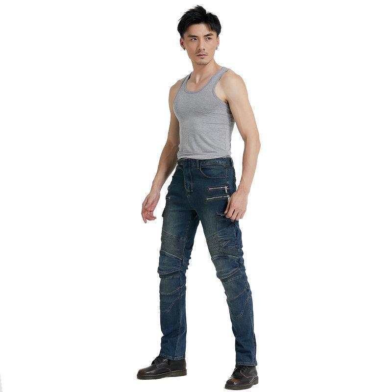 Blugi de motocicletă pentru bărbați Stil 07 cu echipament de protecție - Picior drept, Croială largă, Anti-cădere, Pantaloni off-road