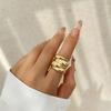 DIEZI French Style Irregular Flower Pearl Rings For Women Men Geometric Gold Silver Color Knuckle Joint Ring Jewelry  New