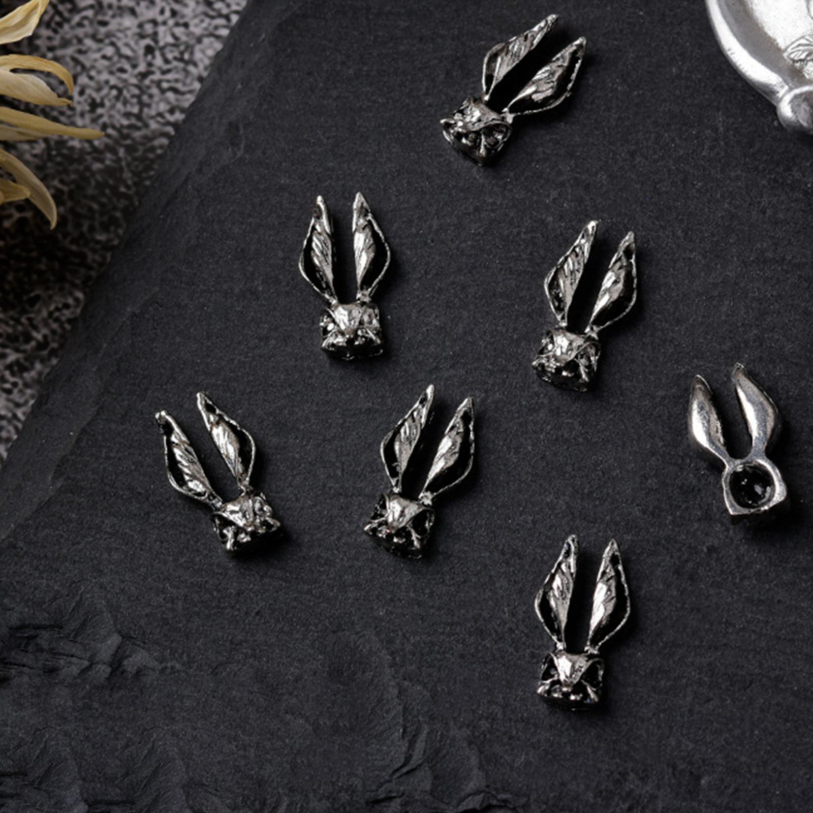 

10 шт./набор винтажных подвесок для ногтей в виде черепа и сердца, украшения для ногтей, металлические аксессуары для маникюра своими руками, украшения для ногтей 14