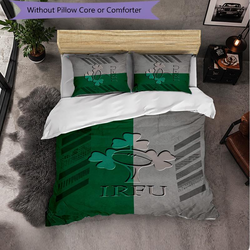 Ireland Rugby Pattern Microfiber 3Pcs Bedding Set Decor Duvet Cover Set For Bedroom Home Use