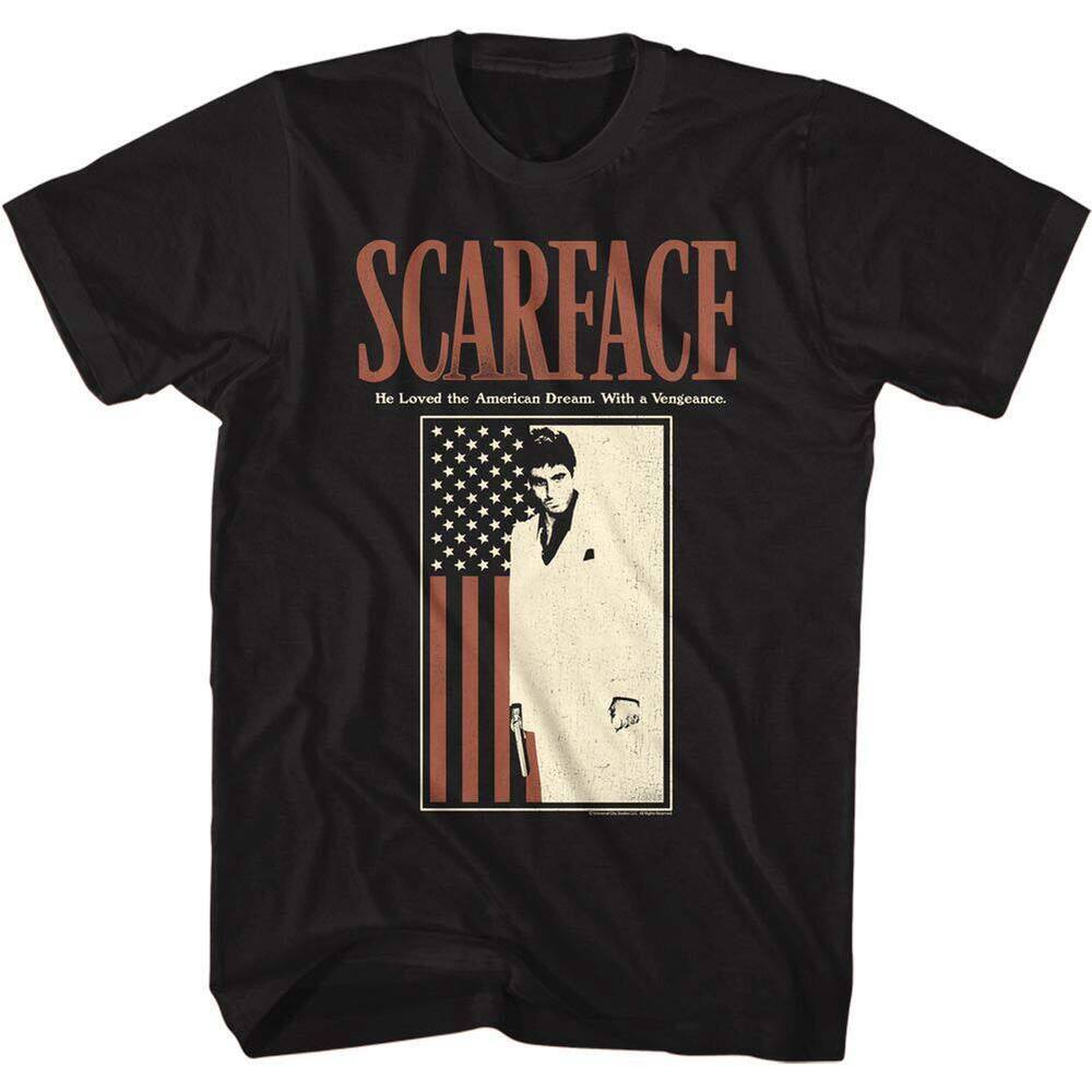 

Scarface Scarfacewithflag Черная футболка унисекс