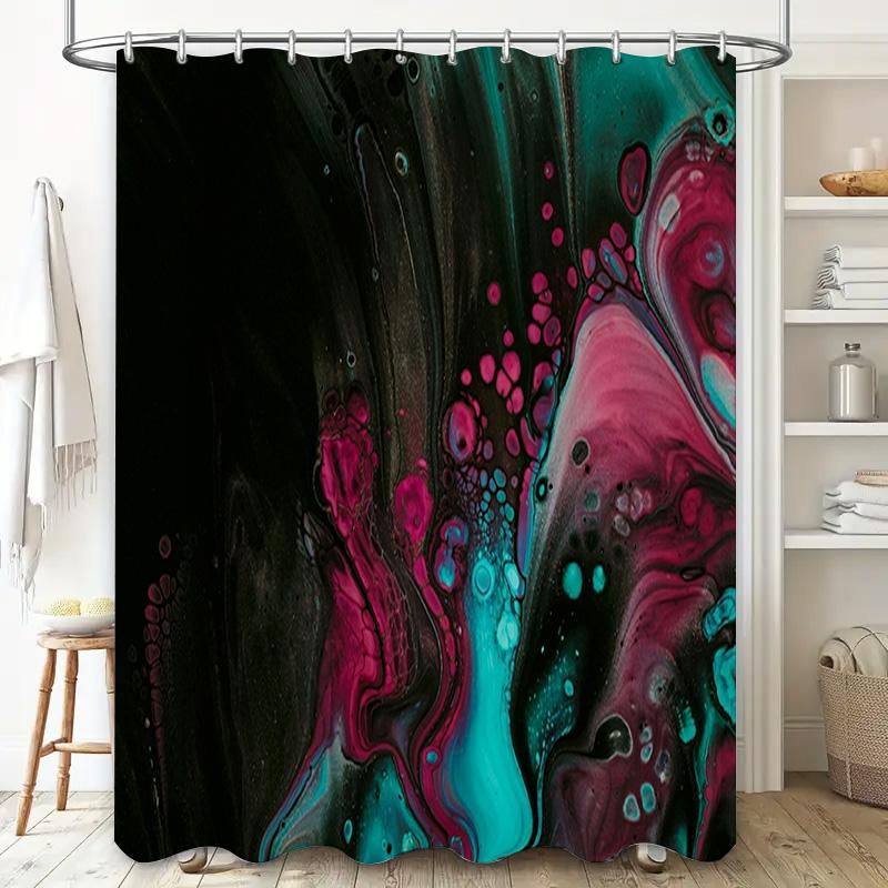 Colorful Shower Curtain Abstract Art Print for Bathroom Decor 3D Printed Waterproof Fabric Available in Various Sizes