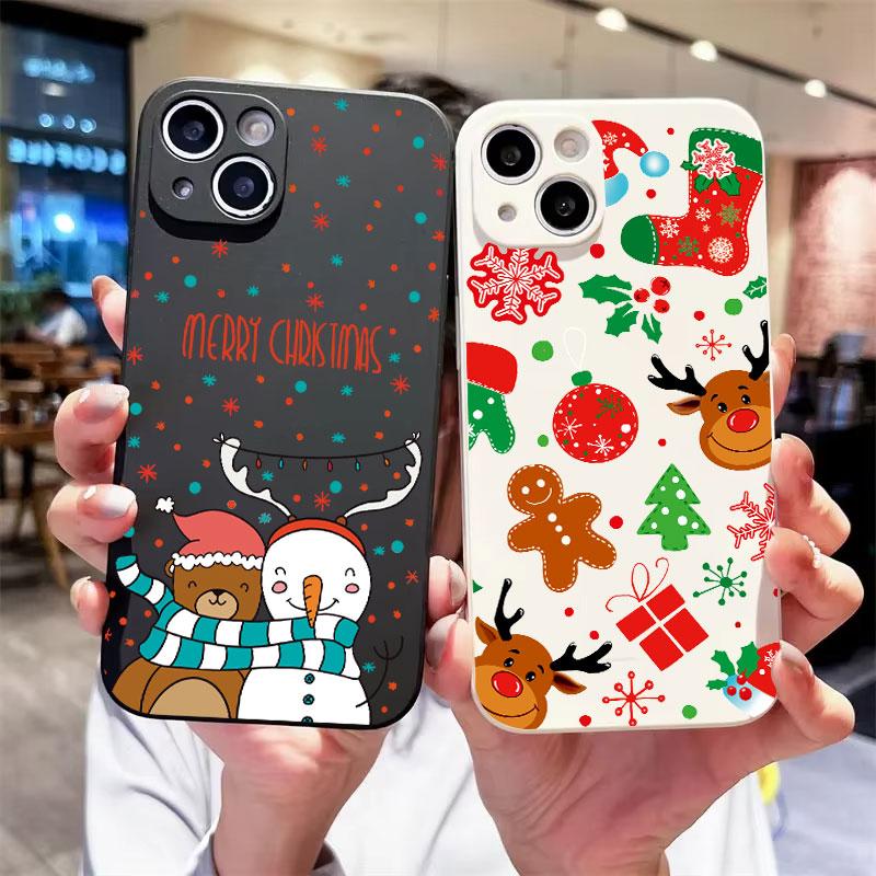 New Year Christmas Trees TPU Phone Case For iPhone 16 15 14 13 12 11 Pro Max X XS XR 7 8 Plus SE2 Shockproof Soft Silicone Cover