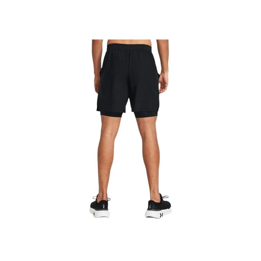 Under Armour Logo Print Mid-Waist Quick-Dry Drawstring Casual Shorts Men Bottoms Black 1382641-001