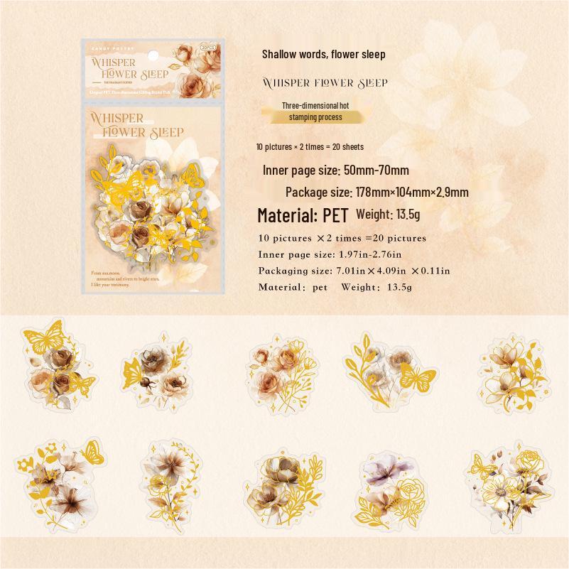 

Sugar Poetry Coffee Aroma Rich Gold & White Sticker Pack for Journals - 20 Sheets, 4 Styles