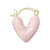 French-style pink heart ear clip for women, niche design earrings, daily fashion, minimalist, cool style