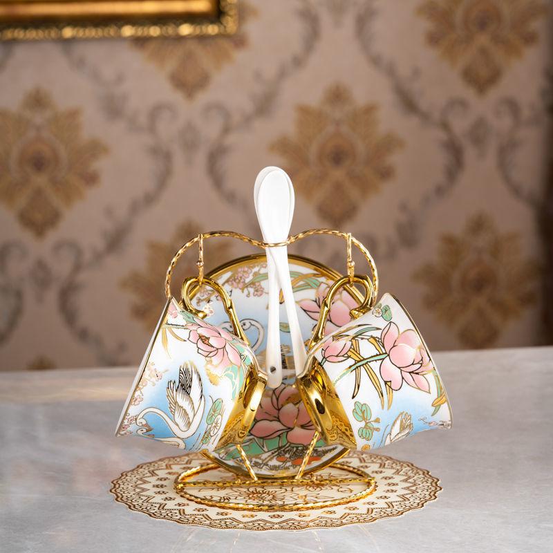 Ceramic Coffee Set With Phnom Penh Coffee Cup Light Luxury Afternoon Teacup Household High-Value Flower Teacup