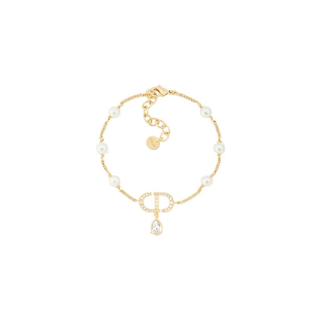 Dior Women's Gold Petit Cd Pearl Crystal Pendant Bracelet Bracelets B1582ptccy-D301