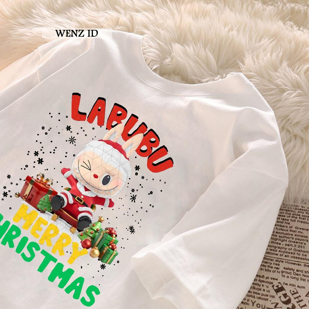 Labubu Vánoční tričko s krátkým rukávem retro moderní halenka šťastný styl