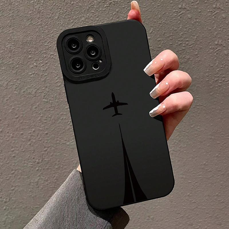Simple Airplane Takeoff Phone Case Suitable for iPhone 17 16 15 14 13 12 11 Pro/ Max /Plus Anti-fall and Shockproof Back Cover