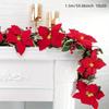 Red Poinsettia Floral String Lights Durable Plastic Holiday Lights Battery Powered Garland For Home Indoor Outdoor Decor
