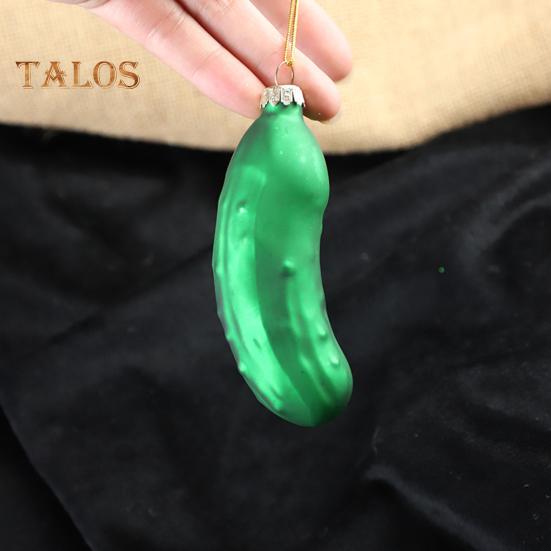 Wisząca ozdoba w kształcie ogórka z zawieszką i smyczą, łatwa do powieszenia, ozdoba choinkowa w kształcie ogórka