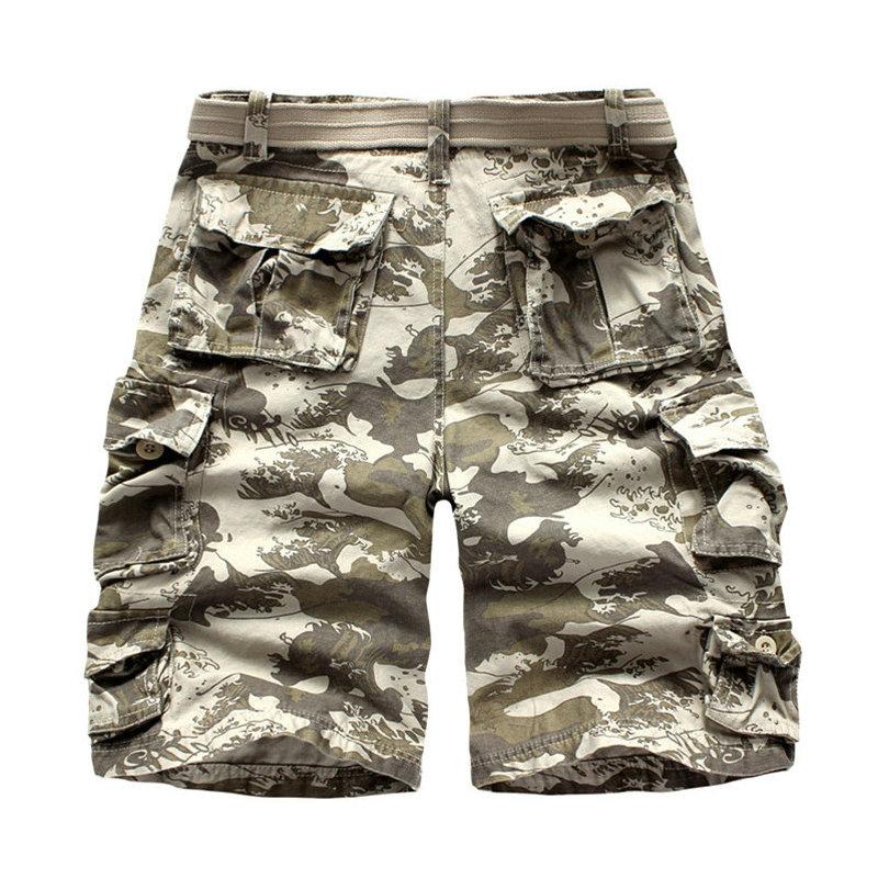 2026 New Fashion Military Cargo Shorts Men High Quality Cotton Casual Multi-pocket Men's Summer Shorts ( With Belt )
