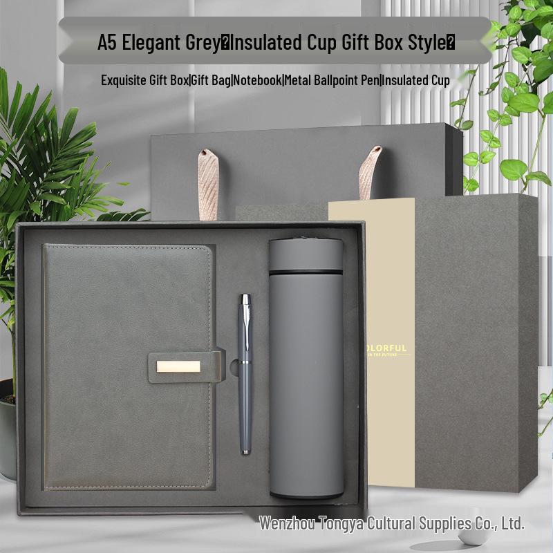 Customizable Business Diary Gift Set with Logo Printing - One-Buckle Notebook and Corporate Souvenir