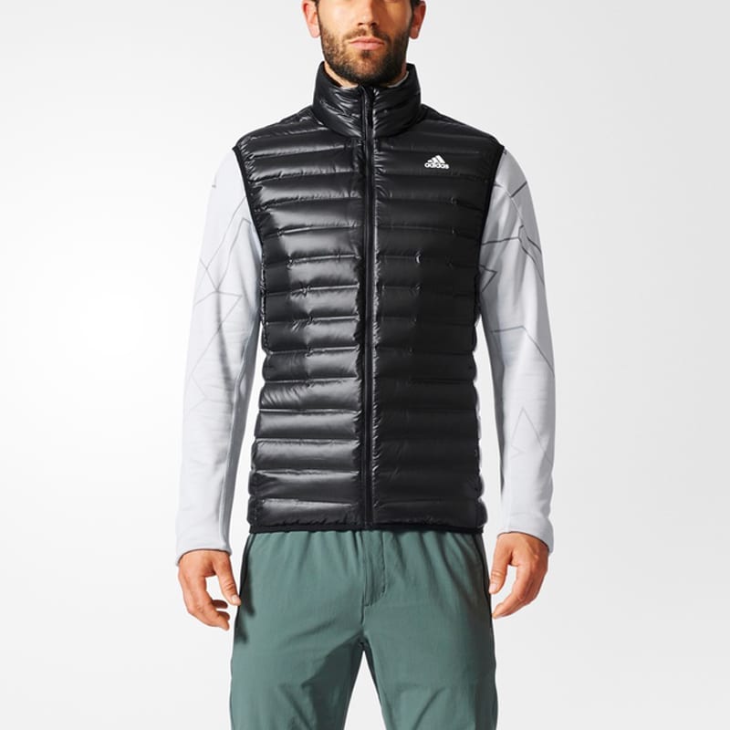 adidas Down Jackets Men's Black Stand Collar Moderate Quilted Down Jacket BS1563