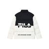 FILA Fleece Casual Simple Stand Collar Color Block Logo Long Sleeve Down Jacket Unisex Outerwear White F11U249903F-WT