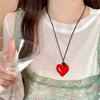 Fashion Resin Round Hollow Pendant Necklaces for Women Trendy Black Leather Rope Long Sweater Chain Necklaces Party Jewelry
