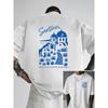 Men'S Drop Shoulder T-Shirt, Santorini, Greek Style Double-Sided Print Men'S Loose Fit T-Shirt, New Trendy Style Men'S Apparel