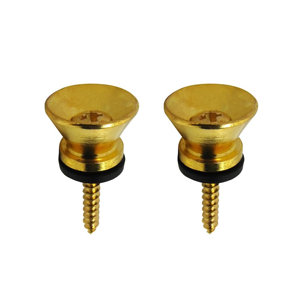 FLEOR 2pcs Guitar Metal Strap Lock Button End Pins Peg for Guitar Bass Ukulele