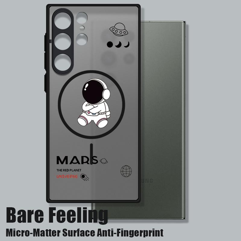 Clear Matte Wireless Charge Magnetic Case For Samsung S25 Ultra S24 FE S23 Plus S22 S21 Shockproof Soft Edge Phone Cover